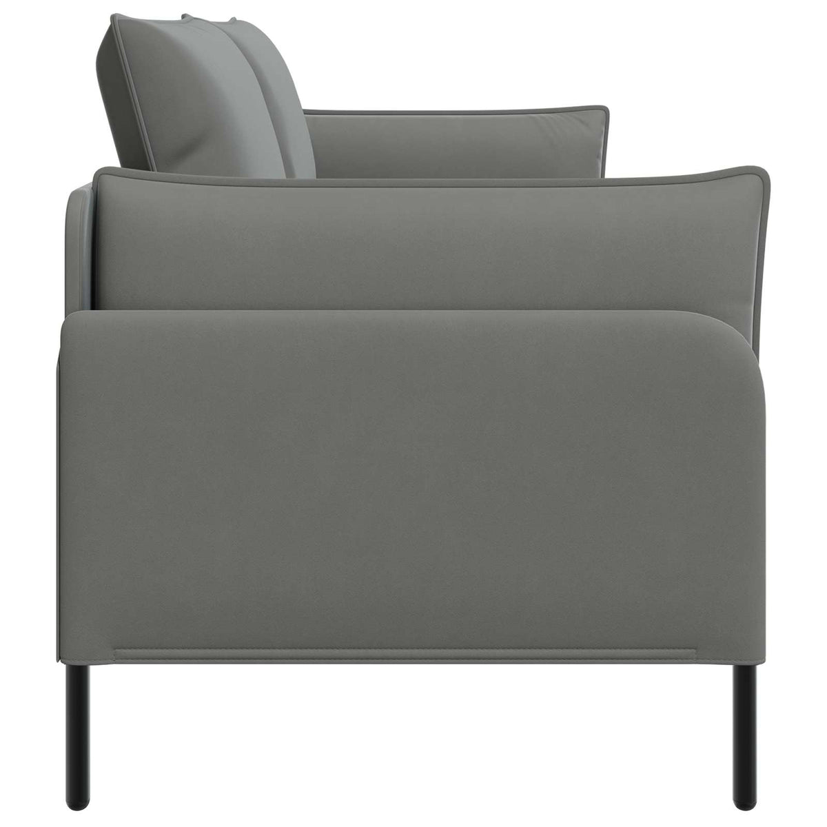 3-Seater Sofa 222 x 81 x 89 cm Velvet 180 cm Dark grey