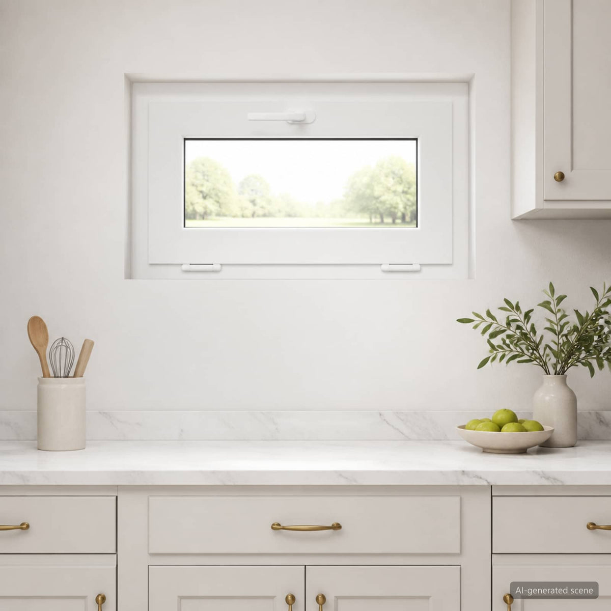 vidaXL Basement Window Internal Colour RISOR with Double Glazing White Length 40 cm