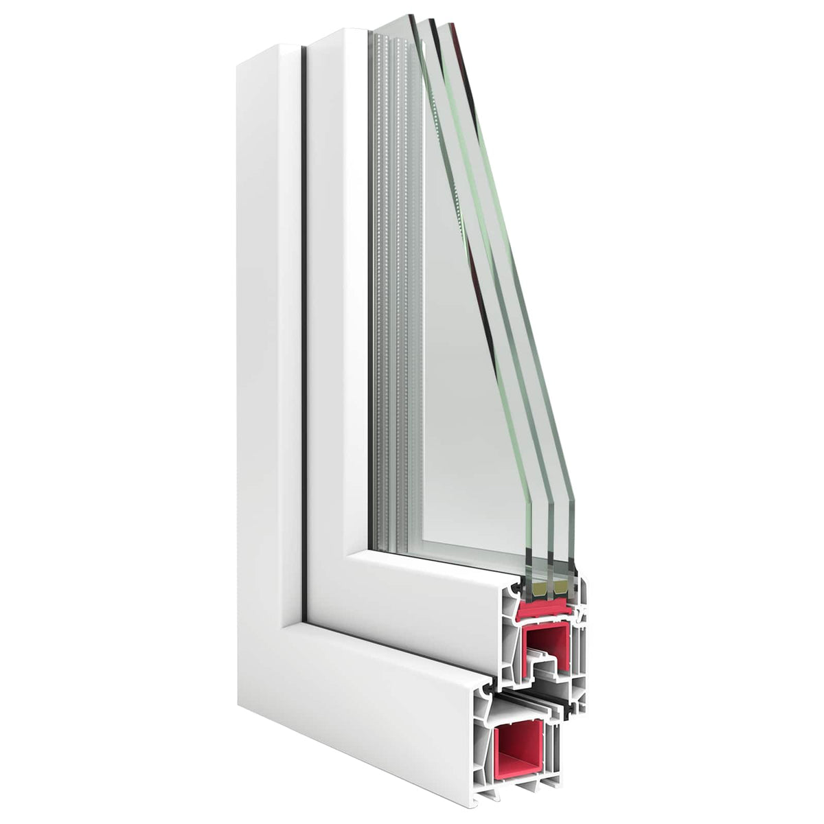 Basement Window Internal Colour RISOR with Triple Glazing White Length 40 cm 50 cm