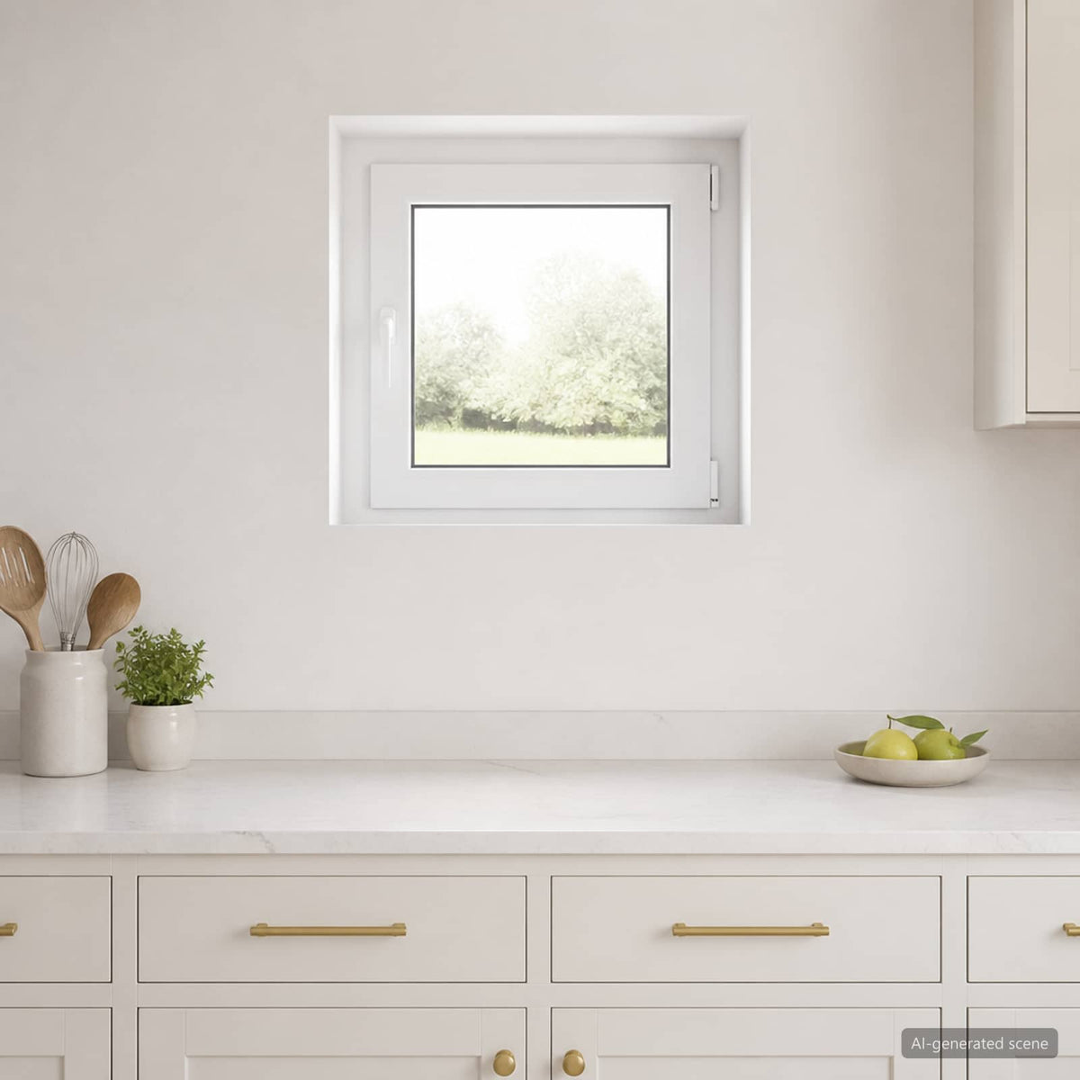 Basement Window Internal Colour RISOR 40 x 55 cm Tilting and Turn Right White Two-layer 55 cm