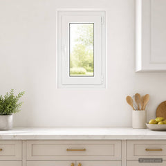 Basement Window Internal Colour RISOR Tilting Turn Right White Three-layer