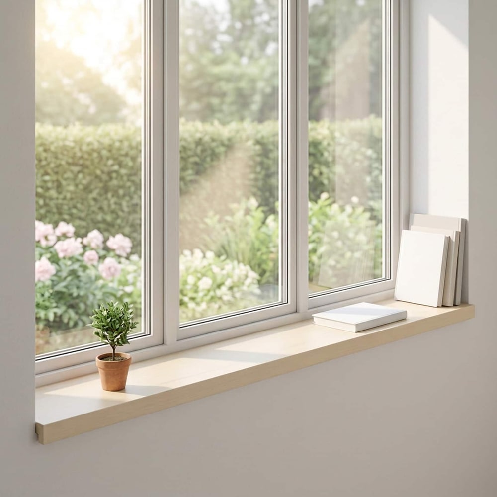 Window Sills 2 pcs Solid Oak Wood White
