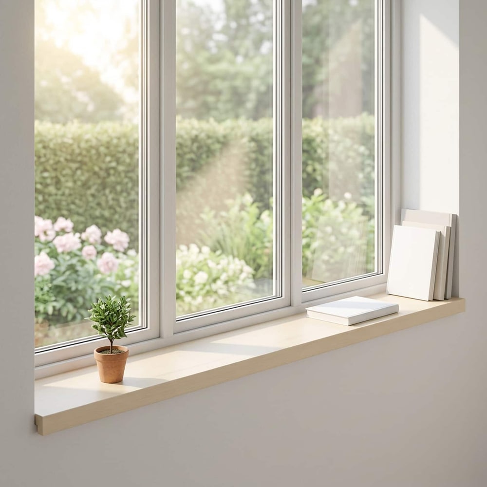 Window Sills 2 pcs Solid Oak Wood White