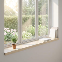 Window Sills 2 pcs Solid Oak Wood White