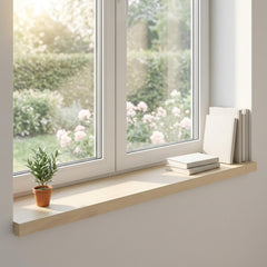 Window Sills 2 pcs Solid Oak Wood Depth 30 cm White 70 cm
