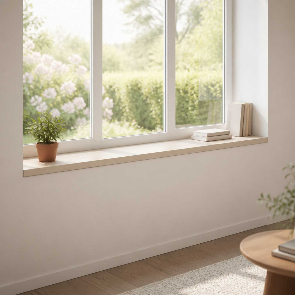 Window Sills 2 pcs Solid Oak Wood Depth 25 cm White 110 cm