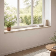 Window Sills 2 pcs Solid Oak Wood Depth 25 cm White 110 cm