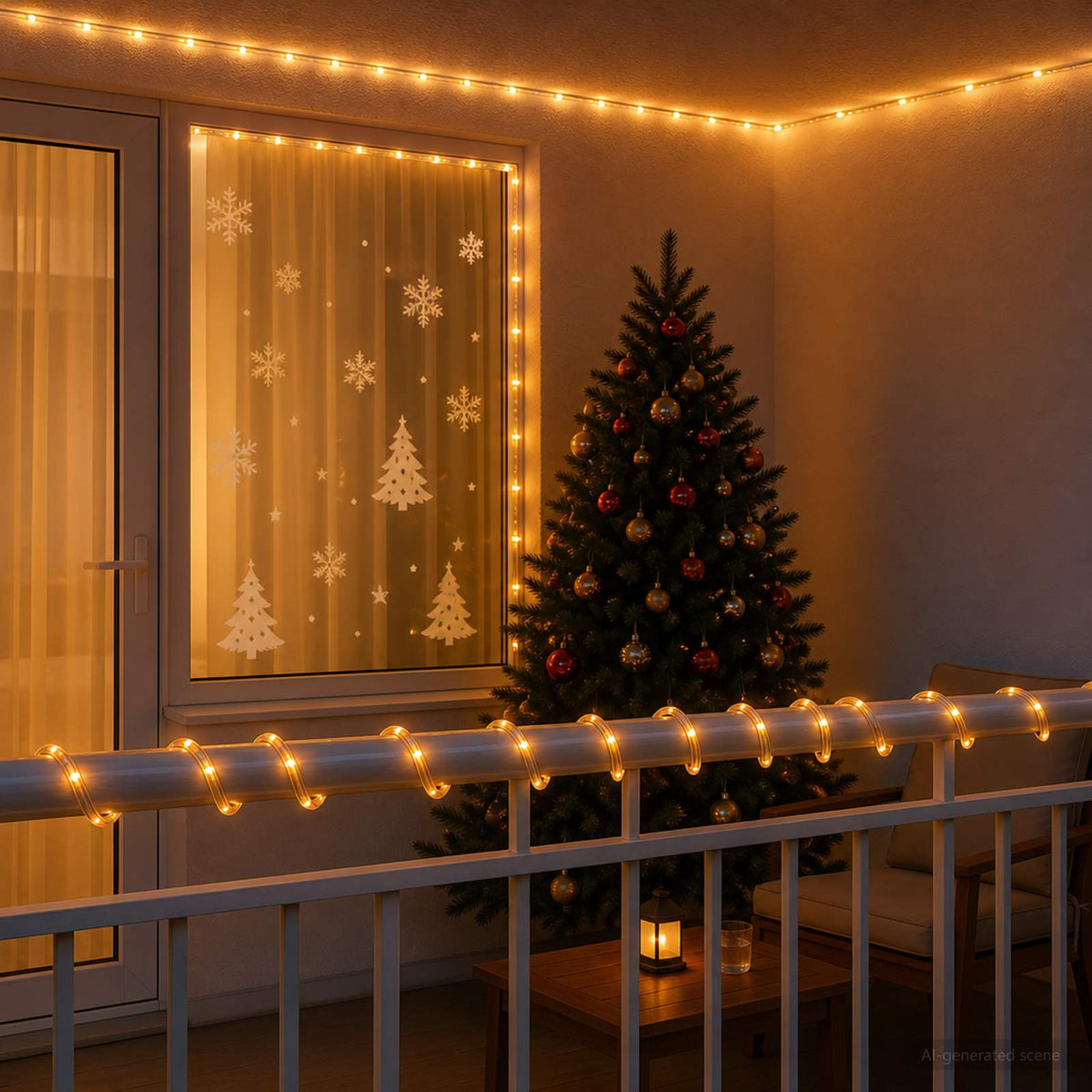 vidaXL Christmas LED Rope Light 480 LEDs Yellow 20 m 1
