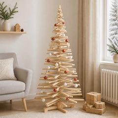 Wooden Christmas Tree KOTKA Solid Pine Wood Natural Natural (unfinished) 180 cm
