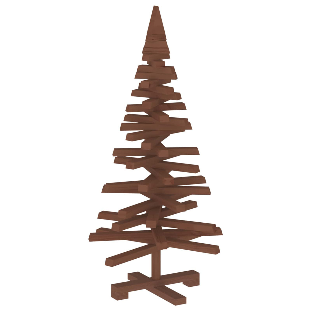 Wooden Christmas Tree KOTKA Solid Pine Wood Dark Brown Finish 90 cm