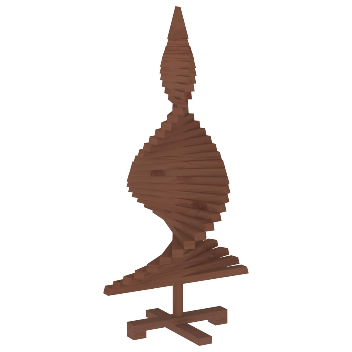 Wooden Christmas Tree KOTKA Solid Pine Wood Dark Brown Finish 90 cm