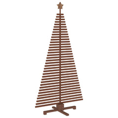 Wooden Christmas Tree KOTKA Solid Pine Wood Dark Brown Finish 180 cm