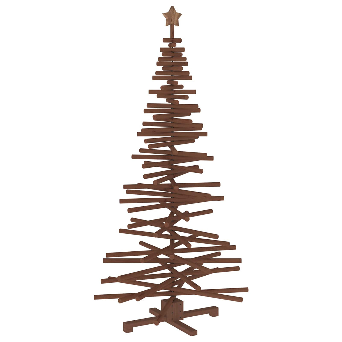Wooden Christmas Tree KOTKA Solid Pine Wood Dark Brown Finish 180 cm