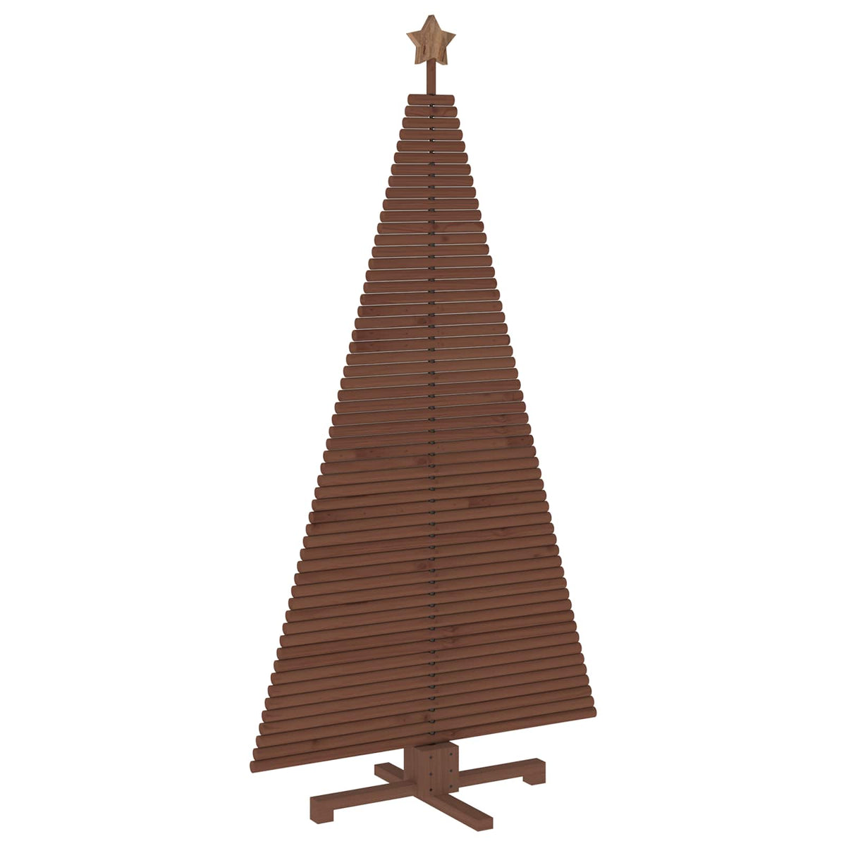 Wooden Christmas Tree KOTKA Solid Pine Wood Dark Brown Finish 180 cm