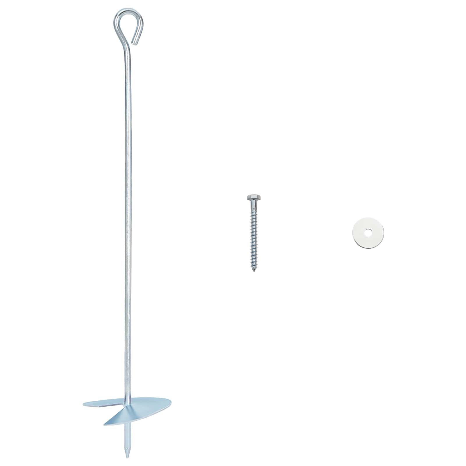 vidaXL Earth anchor 10 pcs Ø10 x 50 cm Galvanized Metal Silver 2