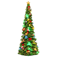 vidaXL Light-Up Christmas Tree SALO 16.5 x 15.5 x 40 cm Resin Green 2