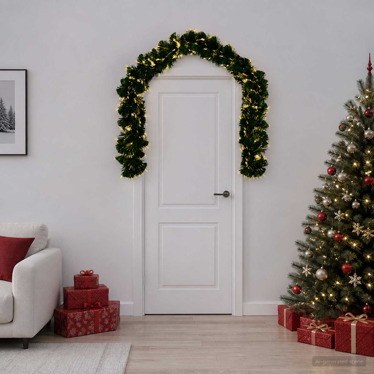 vidaXL Christmas Garland 48 LEDs Warm White PVC 1