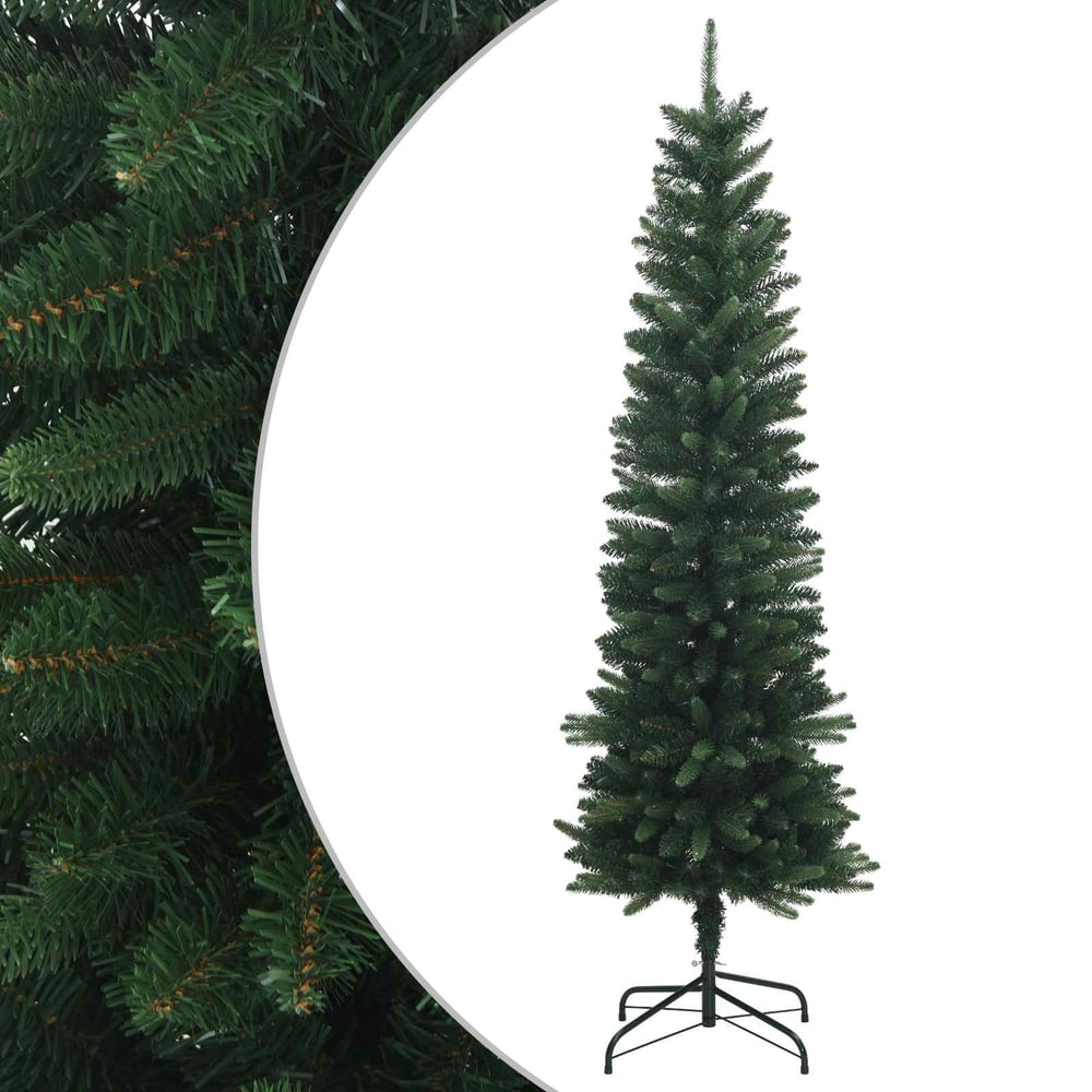 vidaXL Artificial Slim Christmas Tree 120 cm PE and PVC Green 2