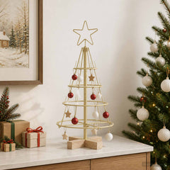 Metal Christmas Tree in Gold, image 3
