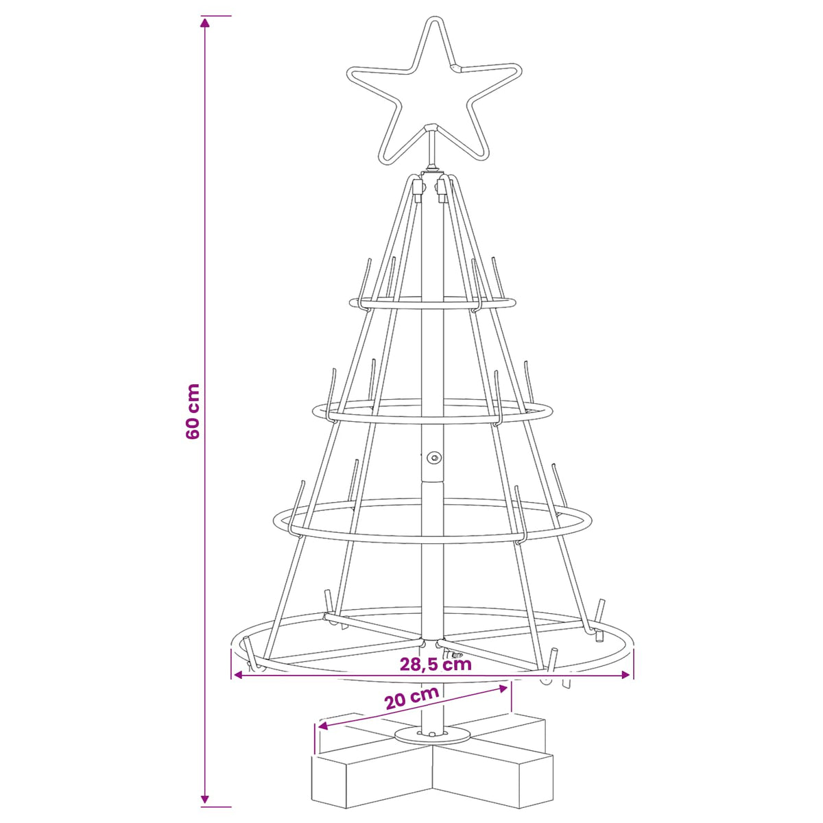 Metal Christmas Tree in Gold, image 6
