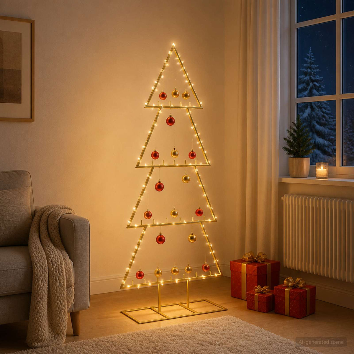 Metal Christmas Tree with Classic Stand KUOPIO 125 cm Steel, image 3