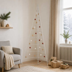 Metal Christmas Tree KUOPIO Steel White 210 cm without LED
