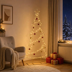 vidaXL Metal Christmas Tree with Stand KUOPIO 125 cm Steel Gold 3