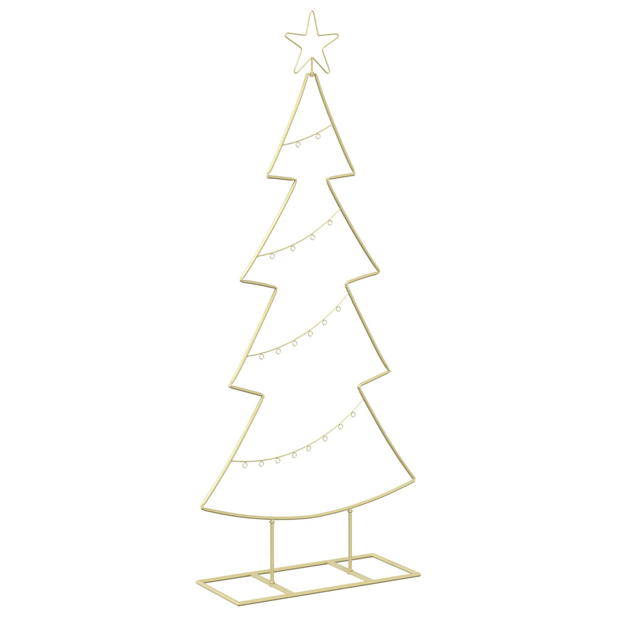 vidaXL Metal Christmas Tree with Stand KUOPIO 125 cm Steel Gold 2