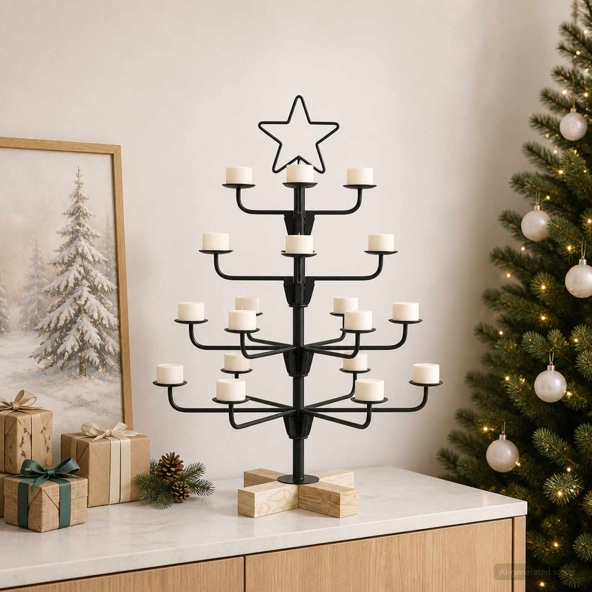 Metal Christmas Tree with Holder KUOPIO Steel Black 60 cm