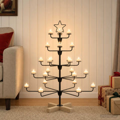 Metal Christmas Tree with Holder KUOPIO Steel Black 90 cm