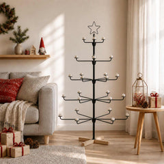 Metal Christmas Tree with Holder KUOPIO Steel Black 125 cm