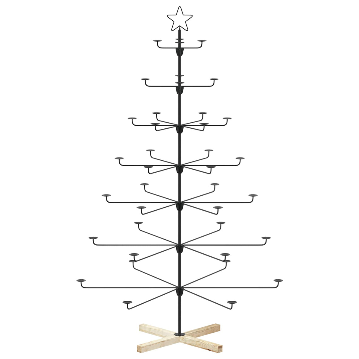 Metal Christmas Tree with Holder KUOPIO Steel Black 180 cm