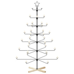 Metal Christmas Tree with Holder KUOPIO Steel Black 180 cm