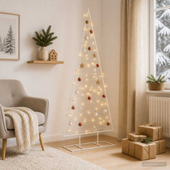 vidaXL Metal Christmas Tree with Stand KUOPIO 150 cm Warm White Steel 1