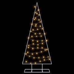 vidaXL Metal Christmas Tree with Stand KUOPIO 150 cm Warm White Steel 5