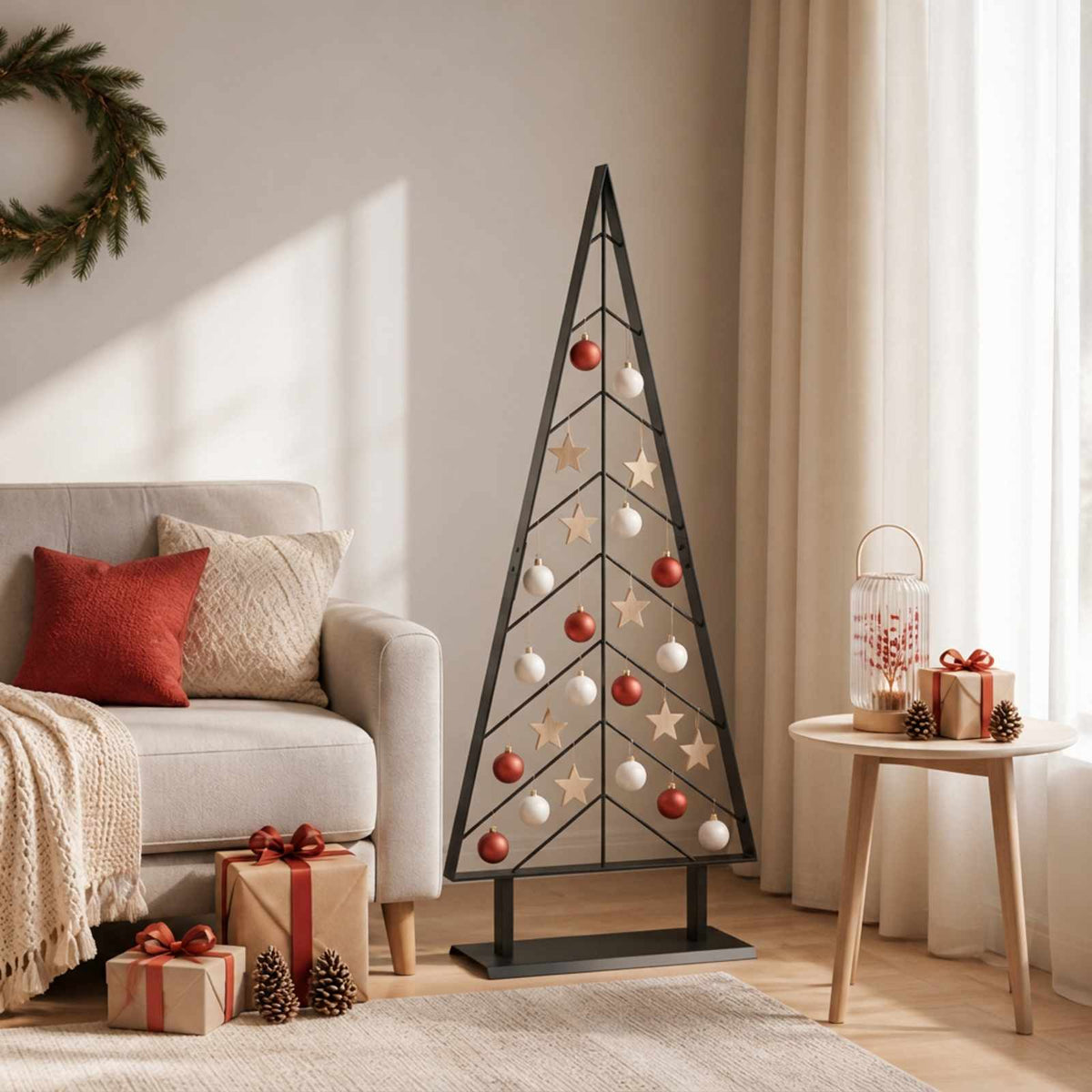 Metal Christmas Tree KUOPIO Steel Black 125 cm