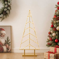Metal Christmas Tree KUOPIO Steel Gold 90 cm