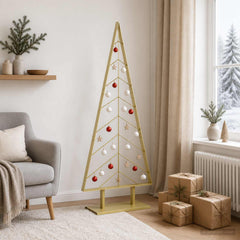 Metal Christmas Tree KUOPIO Steel Gold 150 cm