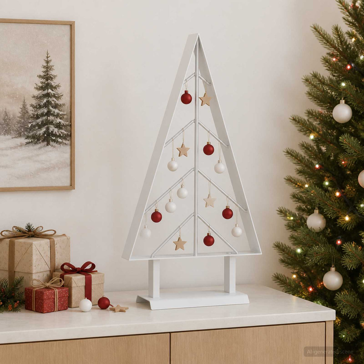 Metal Christmas Tree KUOPIO Steel White 60 cm