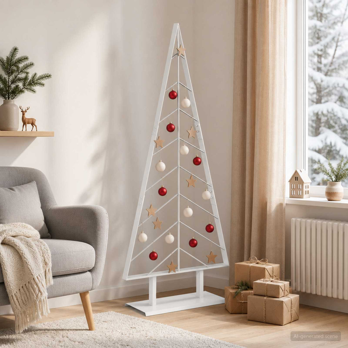 Metal Christmas Tree KUOPIO Steel White 150 cm