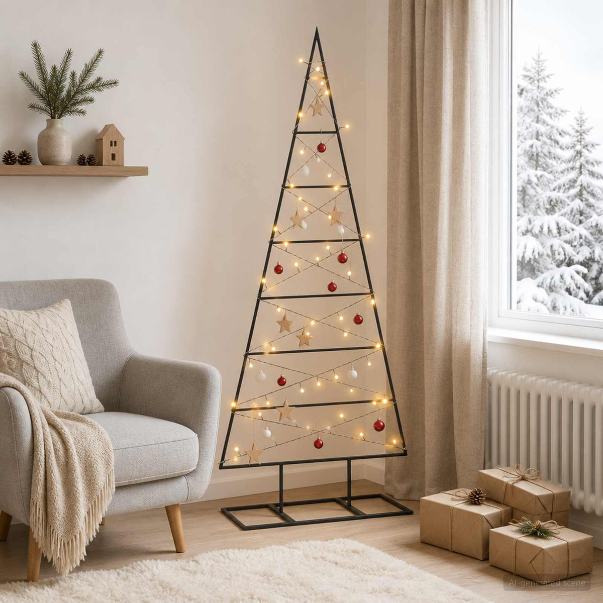 Metal Christmas Tree in Black