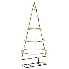 Metal Christmas Tree with Stand KUOPIO Steel Black 125 cm with LED