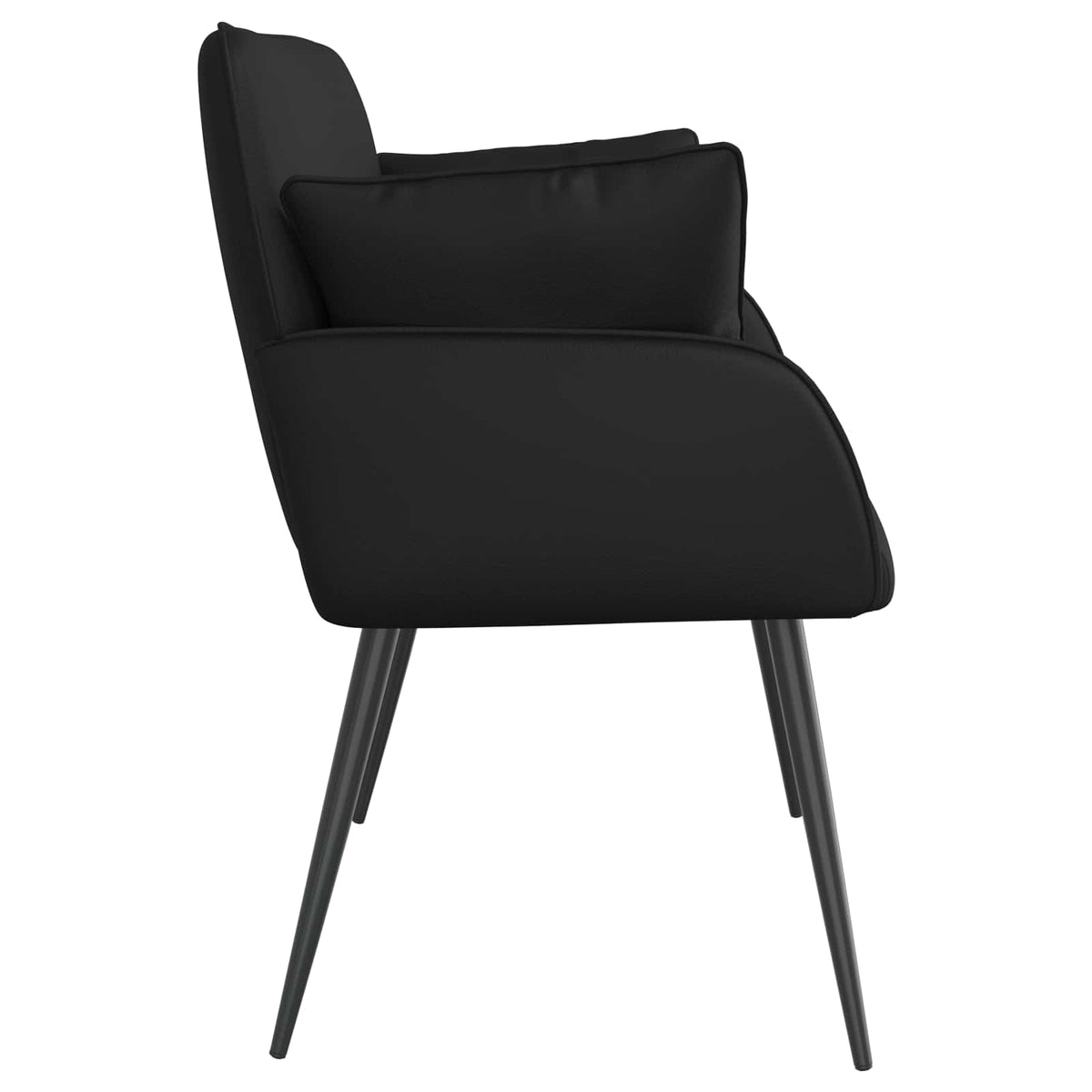 2 Seater Sofa with Metal Legs 2-Seater Faux Leather Black