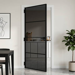 Interior Door Slim Black 102.5x201.5 cm 3 Horizontal Bars Black