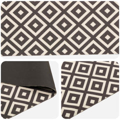 Kitchen Rug Grey White Diamonds Polyamide