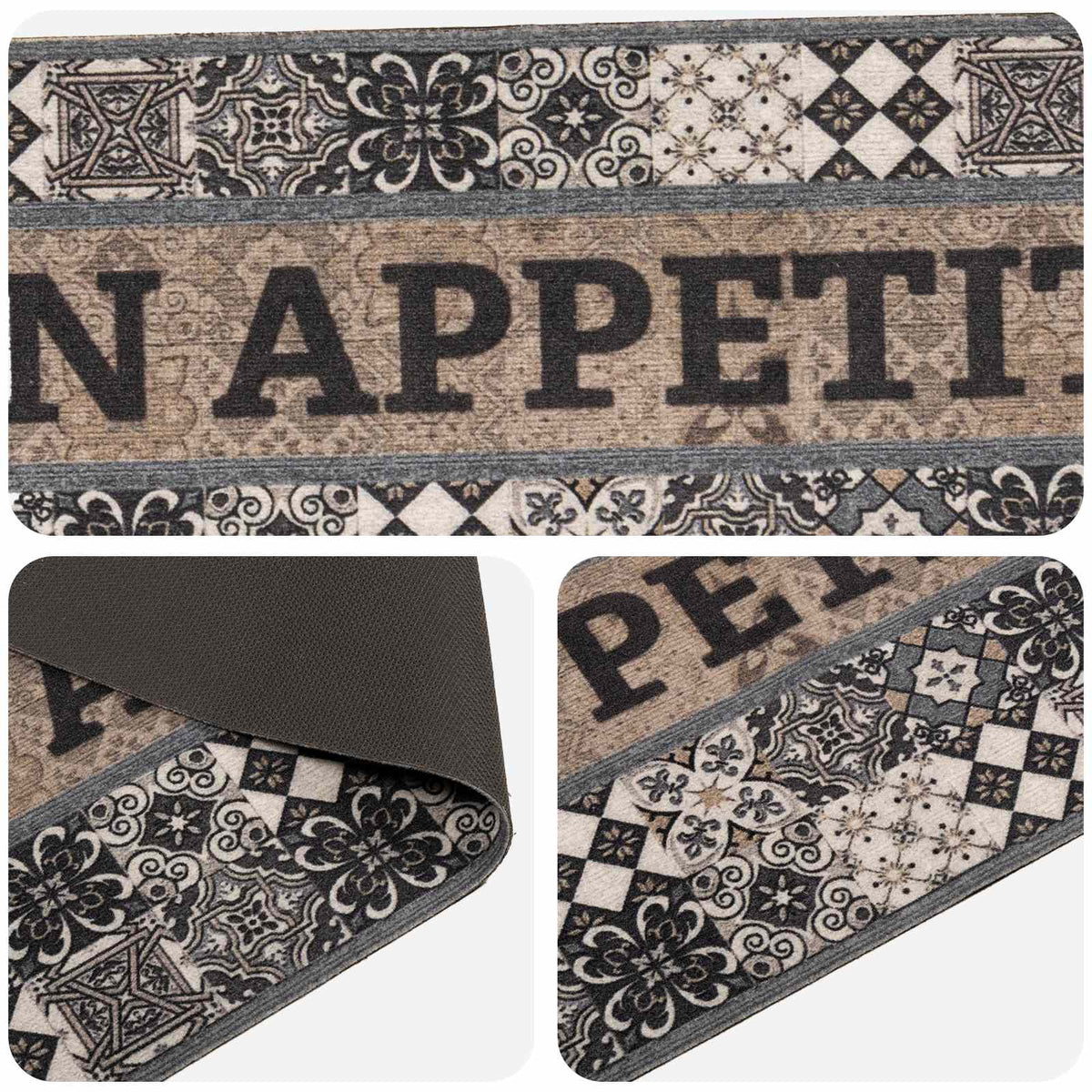 Kitchen Rug Grey Bon Appetit Polyamide