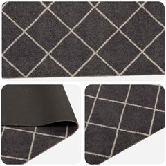 Kitchen Rug Anthracite Checked Polyamide