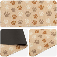 Kitchen Rug Beige Paws Polyamide Washable