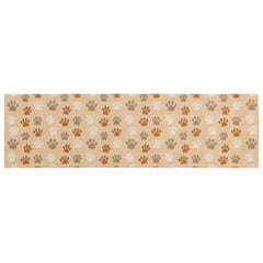 vidaXL Kitchen Rug Beige Paws 300 x 60 cm 100% Polyamide Washable 2