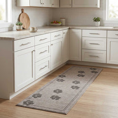 Kitchen Rug Grey Paws Polyamide Washable